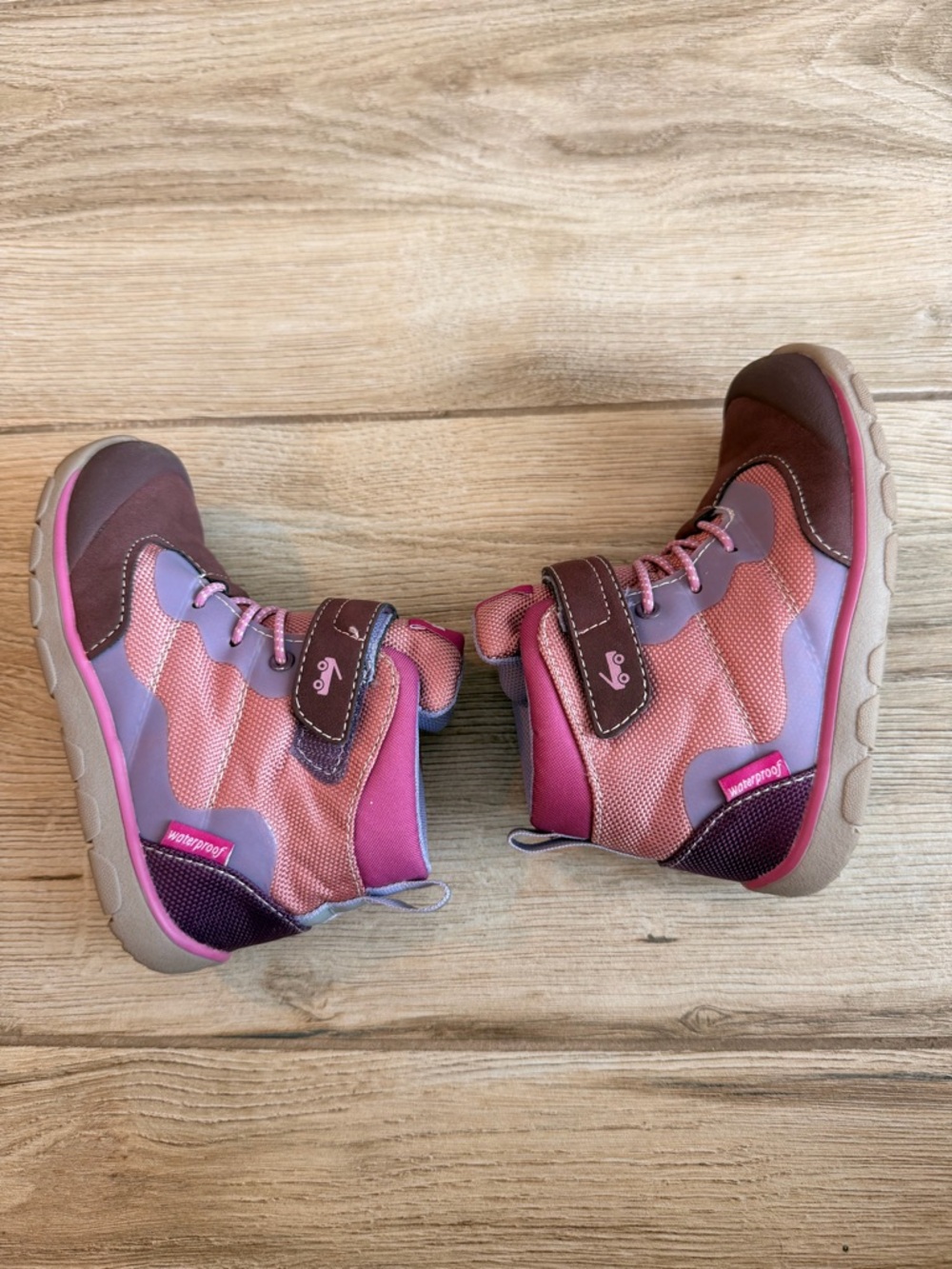 See Kai Run Brown, Pink & Purple Kids High-Top Boots - Picture 9 of 11